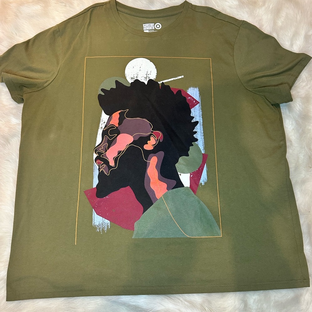 Men's Olive Graphic Crew Neck T-Shirt